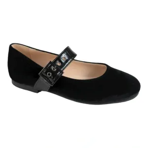 1041 - Black Velvet Strap for Girl by London Kids