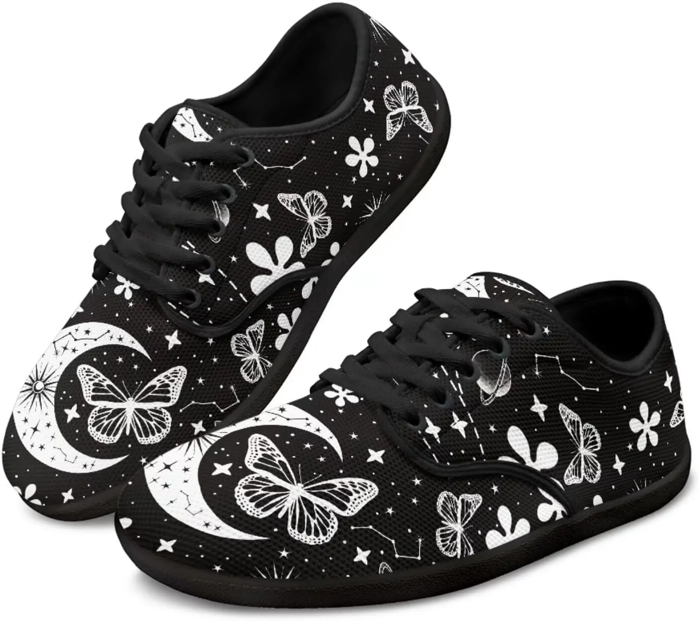 Butterfly Women Barefoot Shoes Mesh Lace Up Sneaker Minimalist Barefoot Sneakers Wide Toe Box Zero Drop Sole Running Shoes