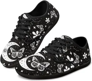 Butterfly Women Barefoot Shoes Mesh Lace Up Sneaker Minimalist Barefoot Sneakers Wide Toe Box Zero Drop Sole Running Shoes