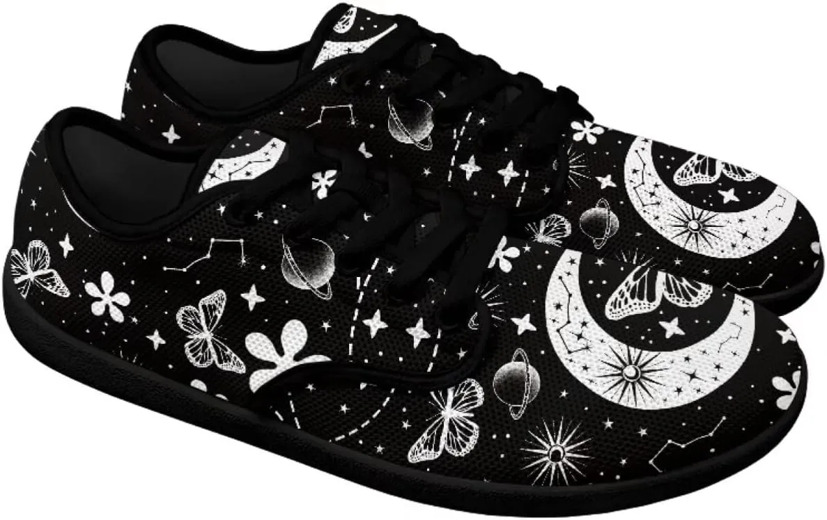 Butterfly Women Barefoot Shoes Mesh Lace Up Sneaker Minimalist Barefoot Sneakers Wide Toe Box Zero Drop Sole Running Shoes