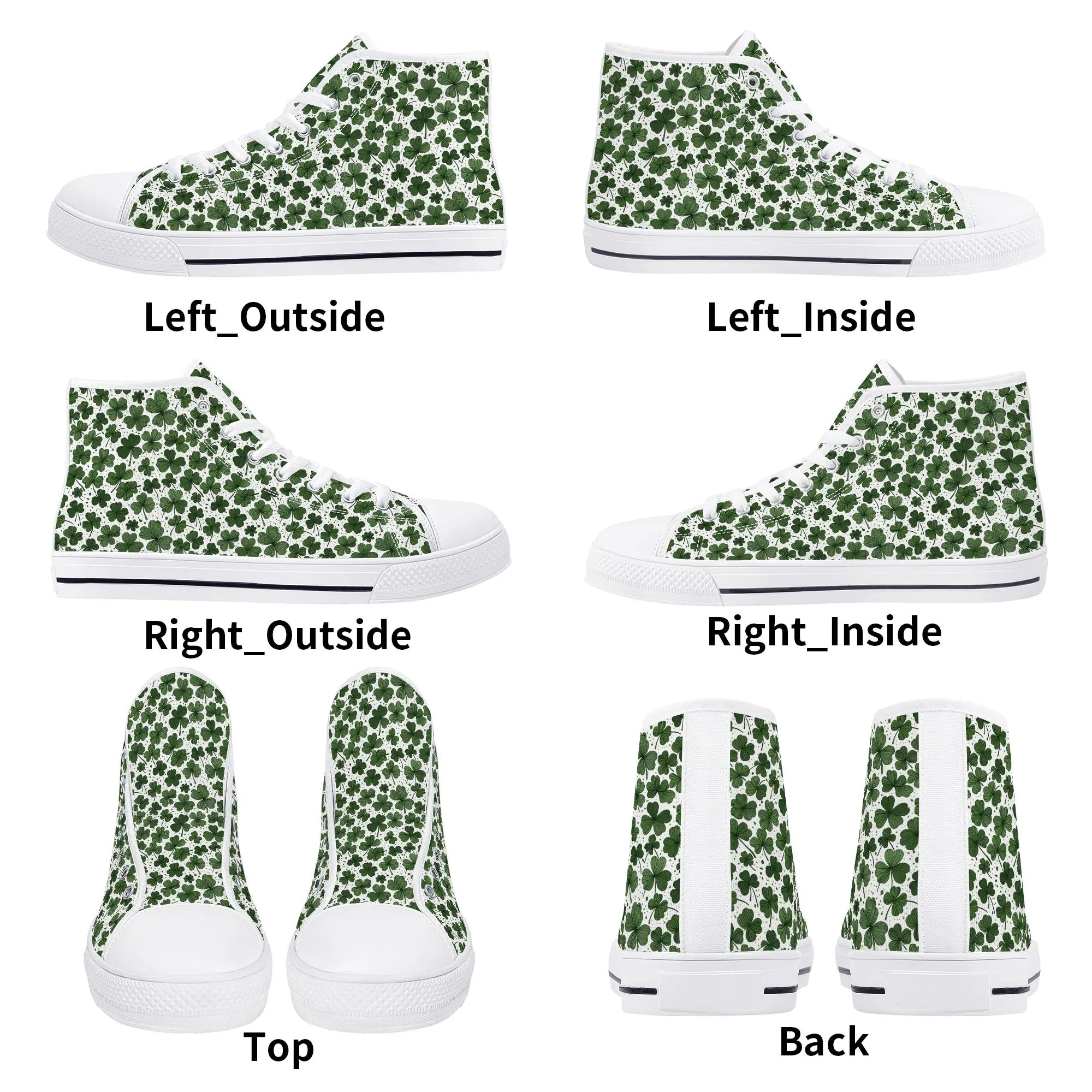 Clovers Womens High Top Canvas Shoes