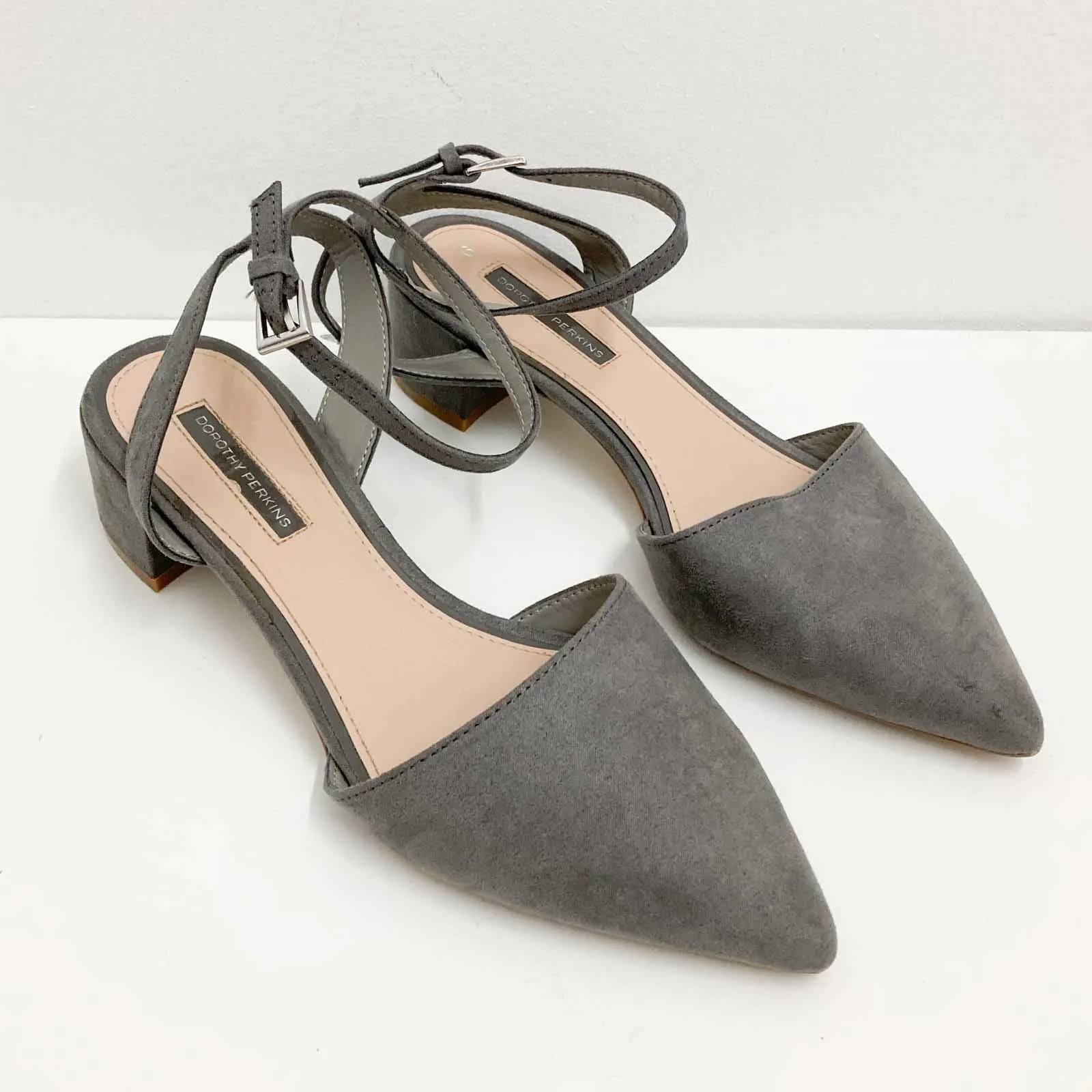 Dorothy Perkins Grey Faux Suede Sandals UK6