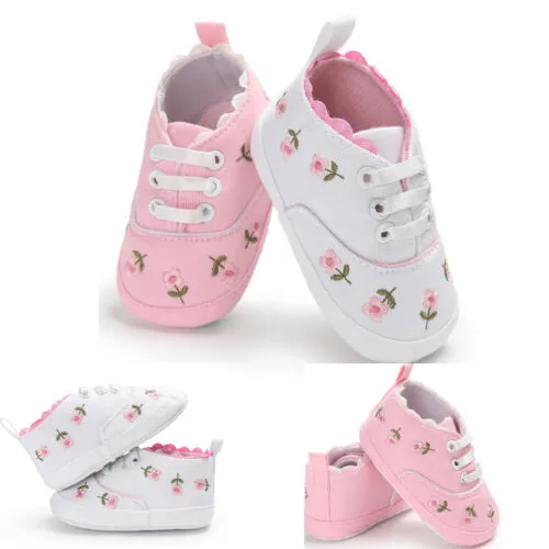 Infant Girls Soft Sole Cute Flower Shoes