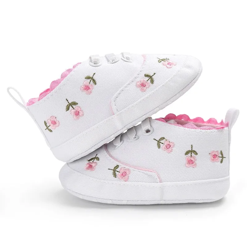 Infant Girls Soft Sole Cute Flower Shoes