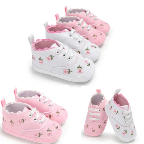 Infant Girls Soft Sole Cute Flower Shoes