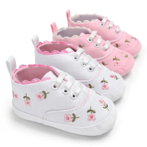 Infant Girls Soft Sole Cute Flower Shoes