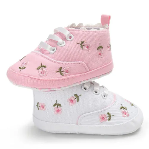 Infant Girls Soft Sole Cute Flower Shoes