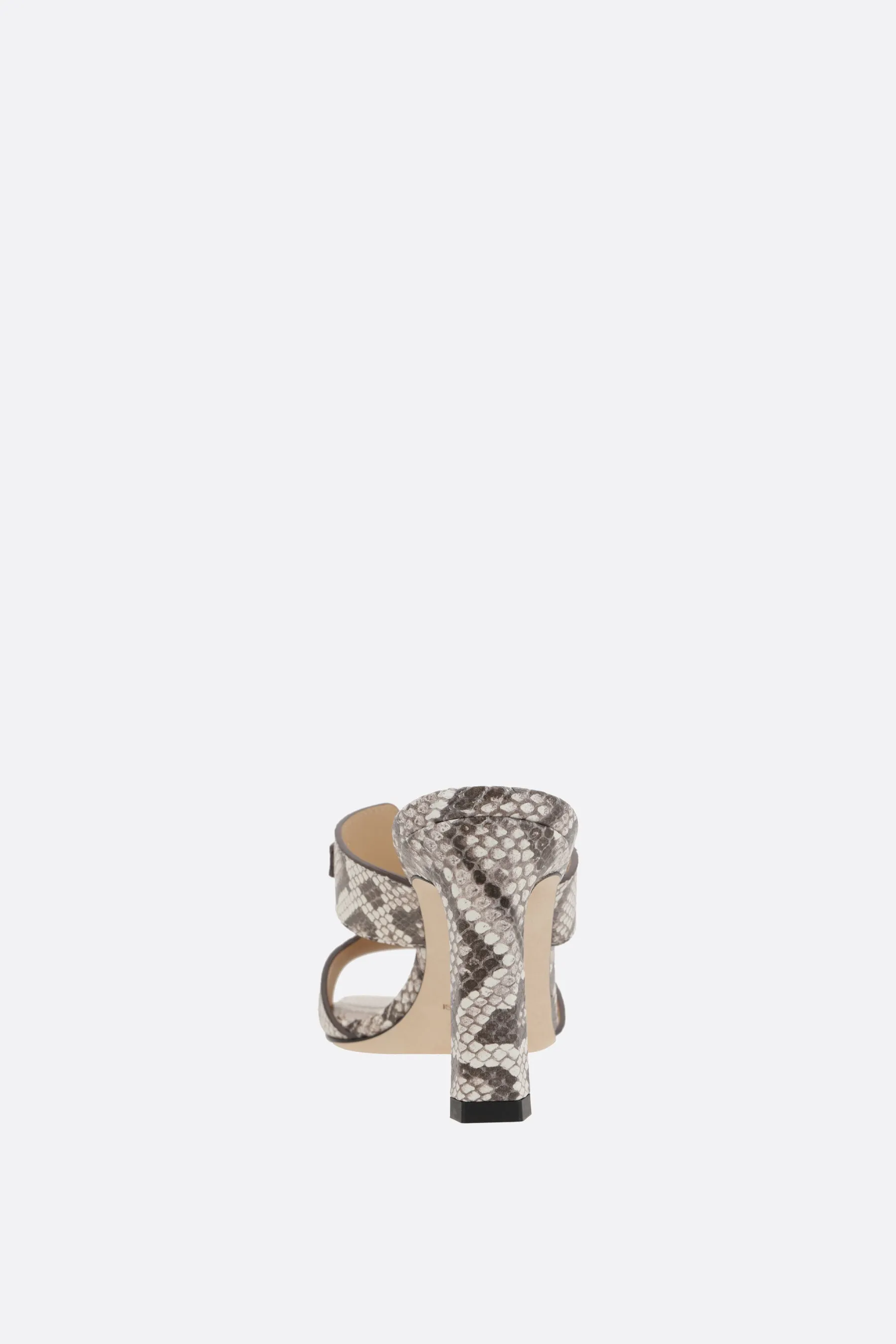 Nora Mule Sandals in Python-printed Leather