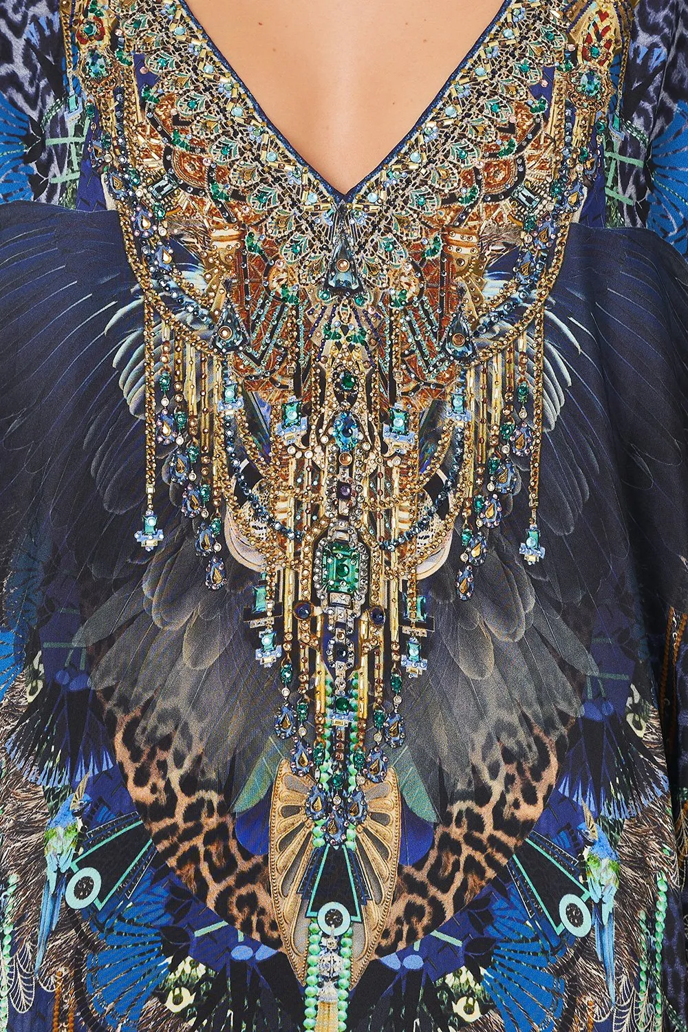 SHORT KAFTAN WITH CUFF DRIPPING IN DECO