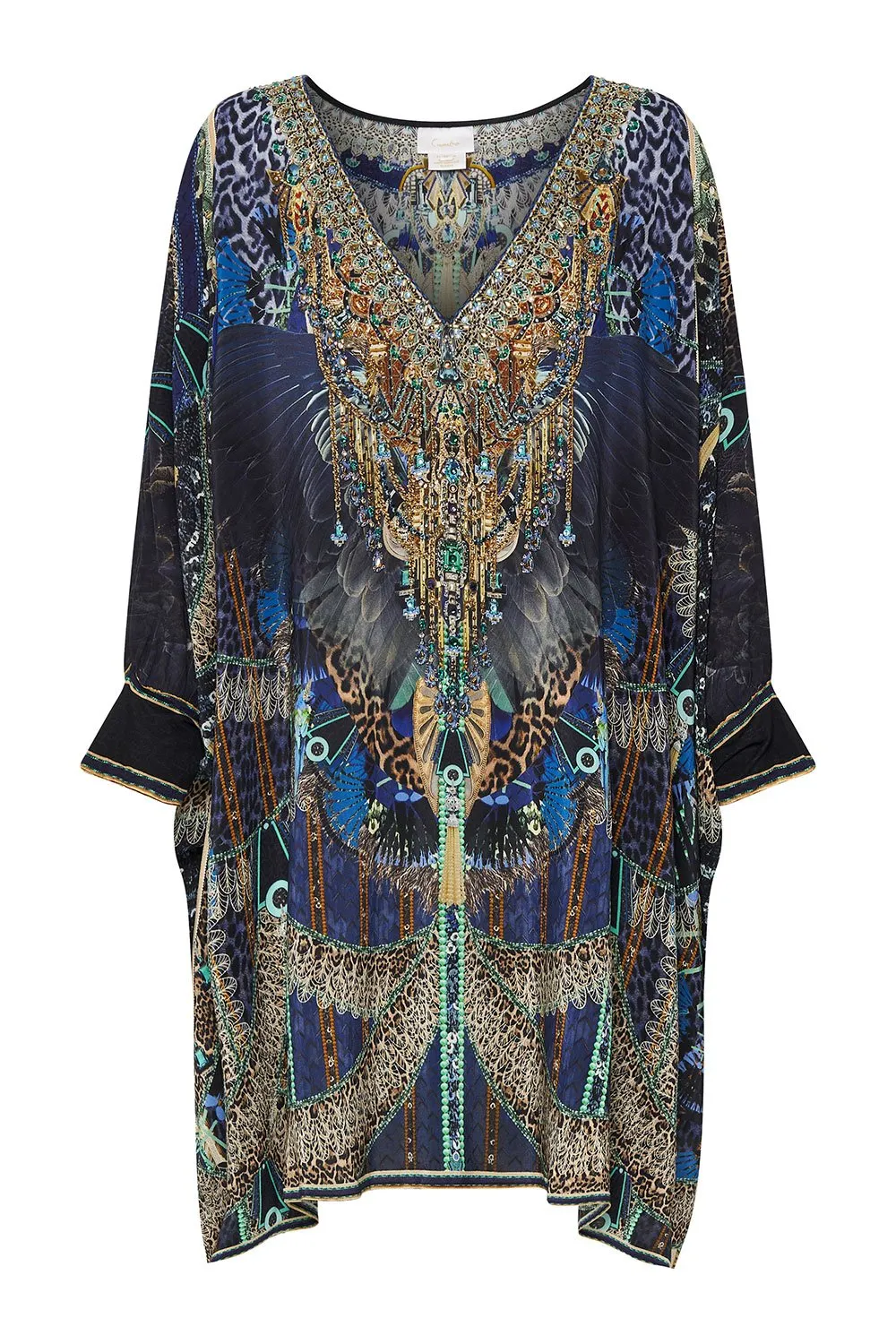 SHORT KAFTAN WITH CUFF DRIPPING IN DECO