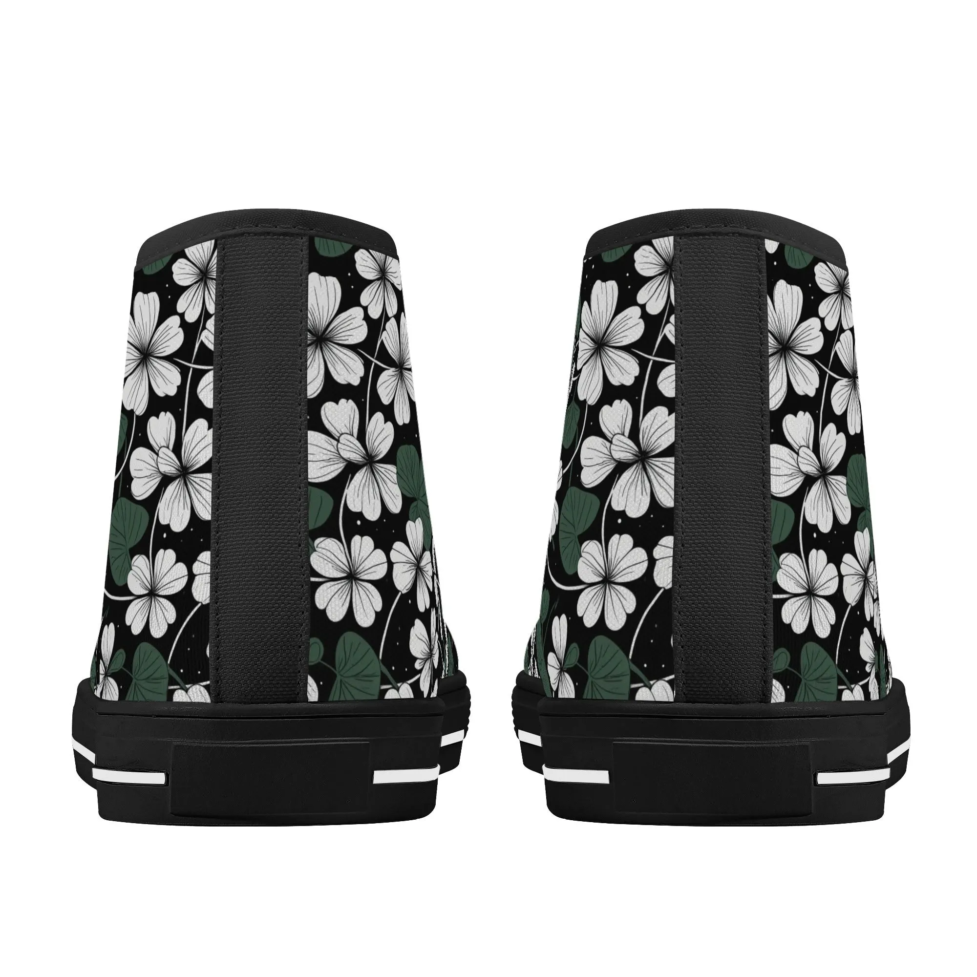 White Clover Womens High Top Canvas Shoes