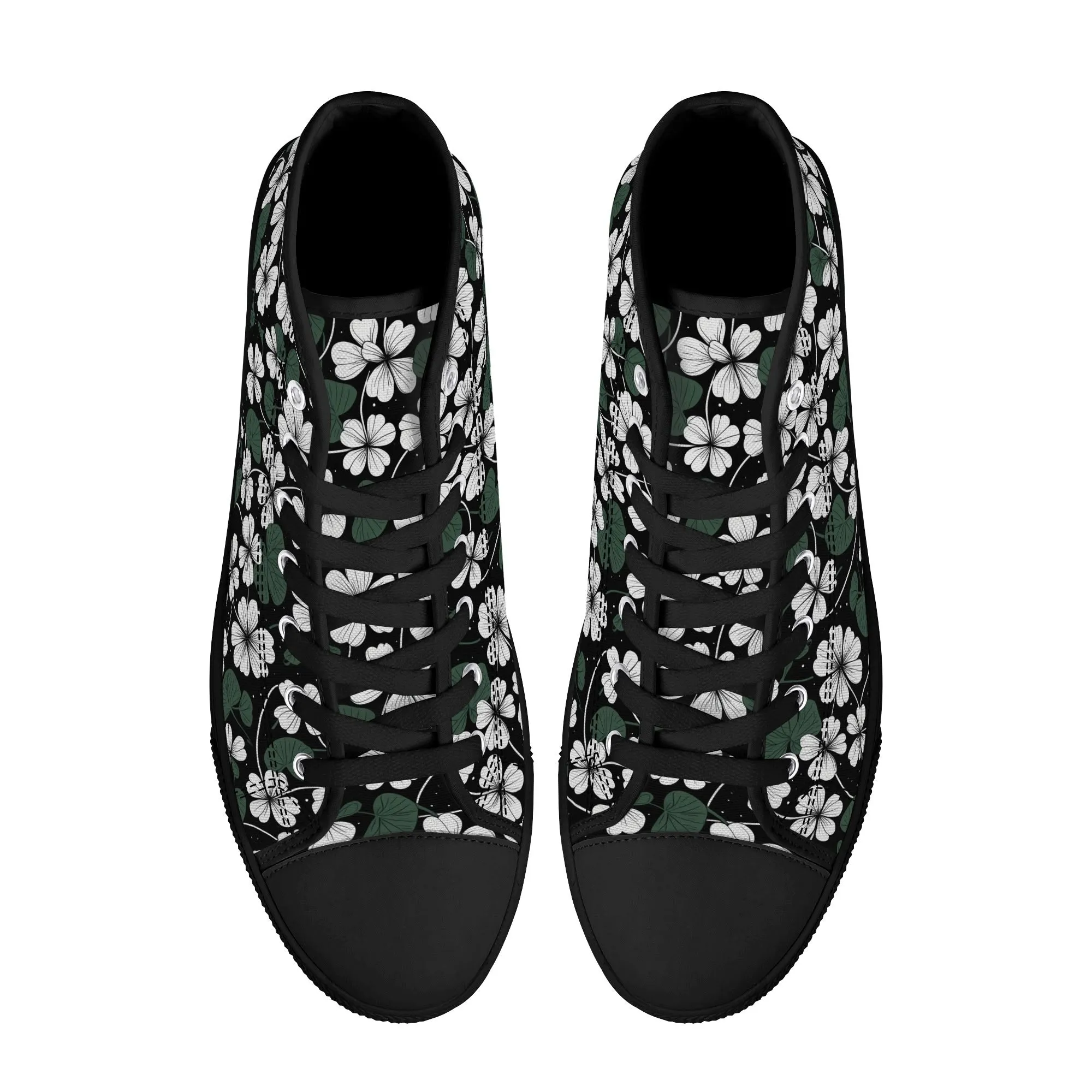 White Clover Womens High Top Canvas Shoes