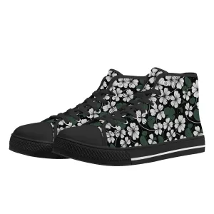 White Clover Womens High Top Canvas Shoes