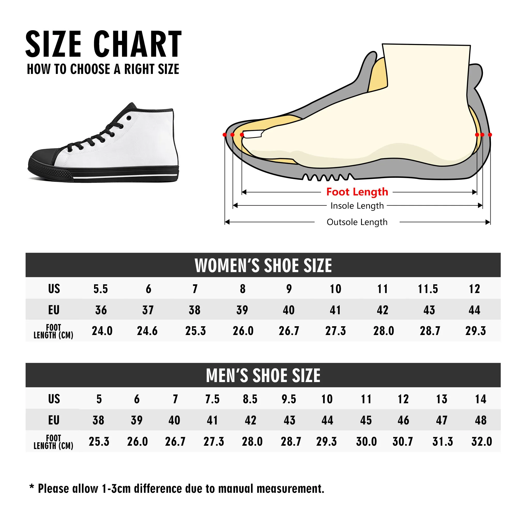 White Clover Womens High Top Canvas Shoes
