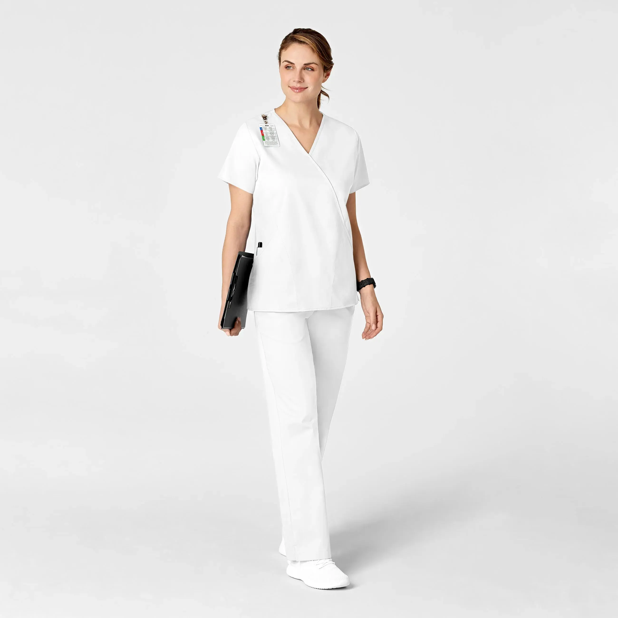 Wink Women's Flare Leg Scrub Pant - White