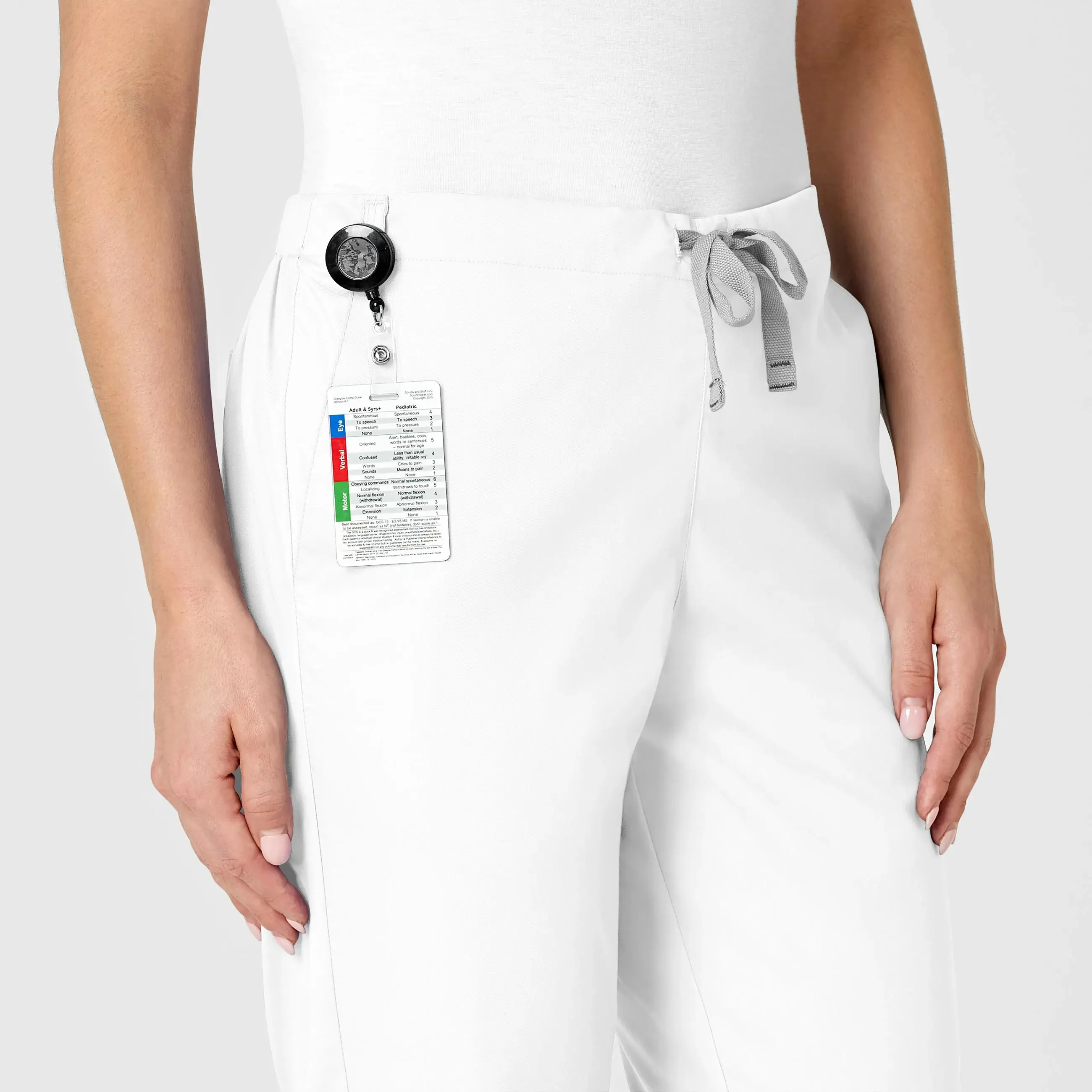 Wink Women's Flare Leg Scrub Pant - White