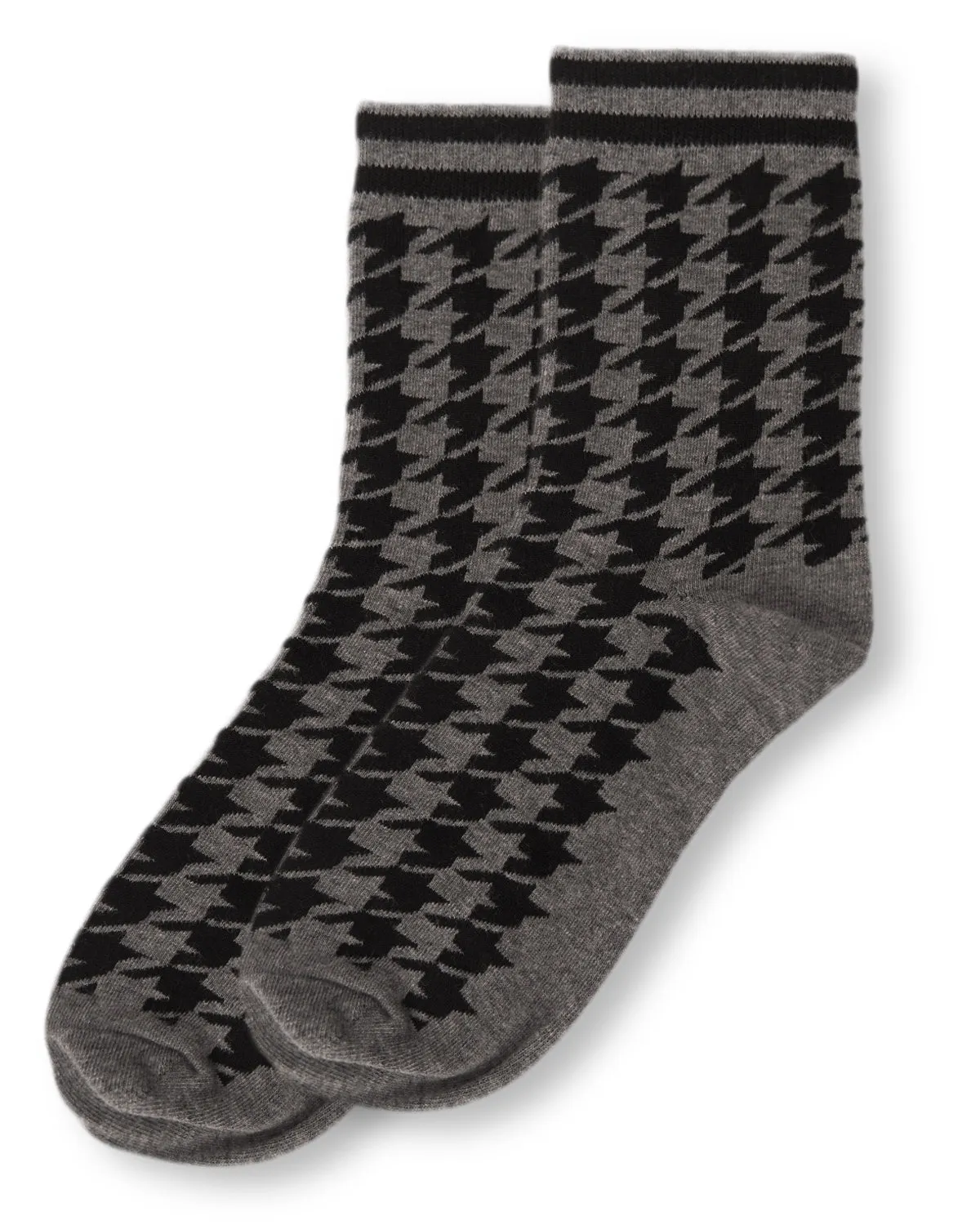 Women's Classic Houndstooth Cotton Blend Crew Sock