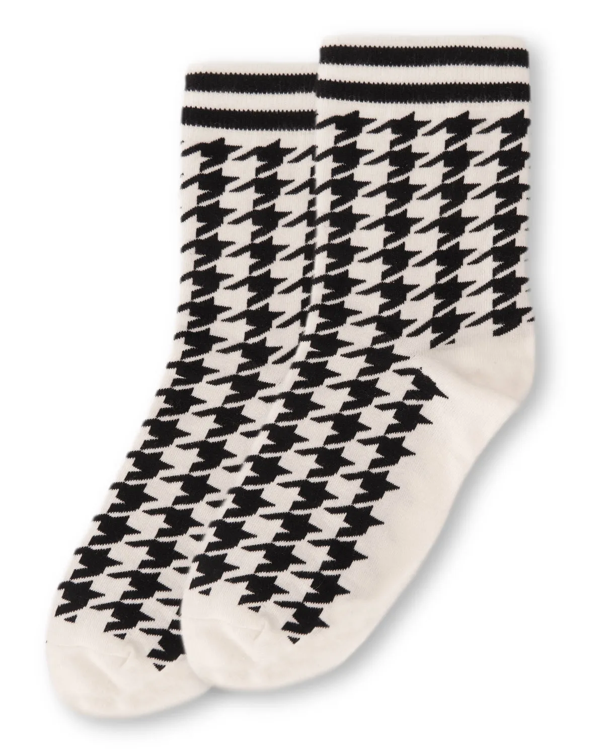 Women's Classic Houndstooth Cotton Blend Crew Sock