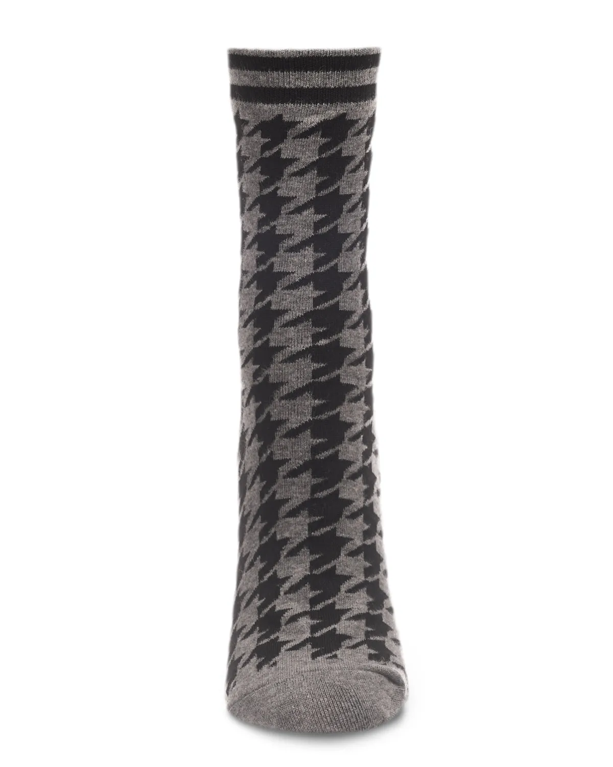 Women's Classic Houndstooth Cotton Blend Crew Sock